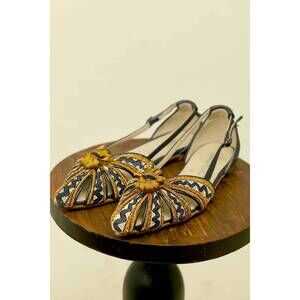 NEW MEHER KAKALIA women's queen doris slingback shoe in navy